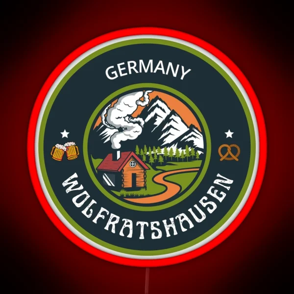 Wolfratshausen Germany Green Emblem RGB Neon Sign