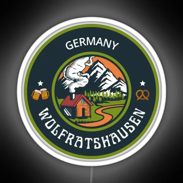 Wolfratshausen Germany Green Emblem RGB Neon Sign