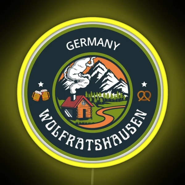 Wolfratshausen Germany Green Emblem RGB Neon Sign