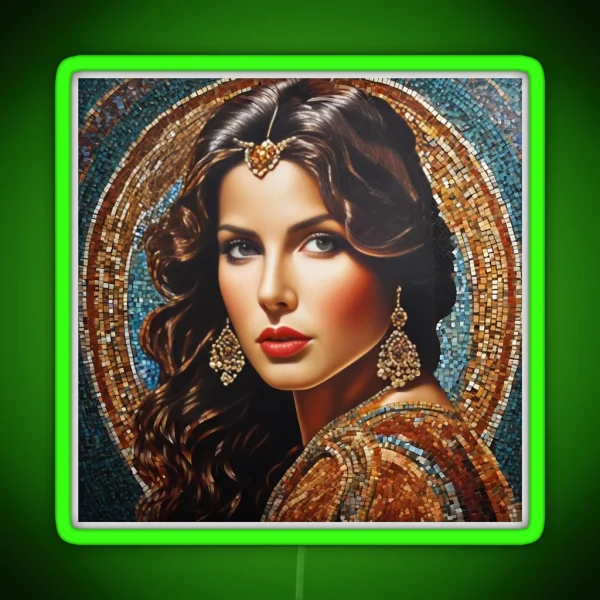 Woman Beauty Graphics Modern Flowers Literature RGB Neon Sign