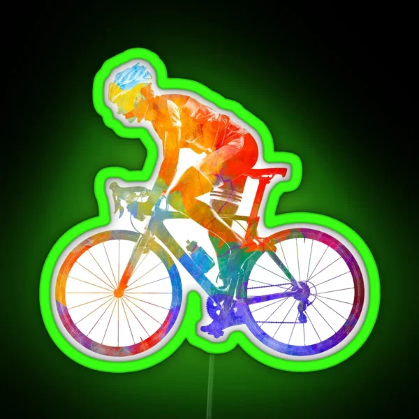Woman Triathlon Cycling 01 RGB Neon Sign