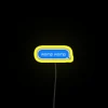 Neon sign with yellow RGB text displaying a womp womp sound effect.