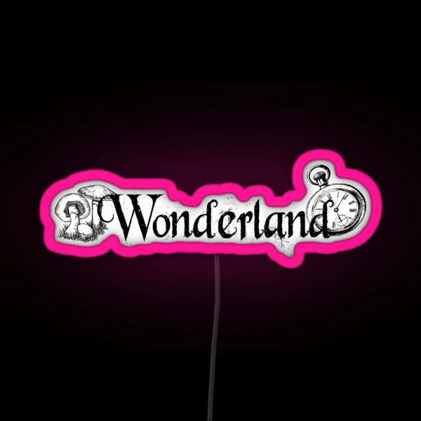 Wonderland Black RGB Neon Sign