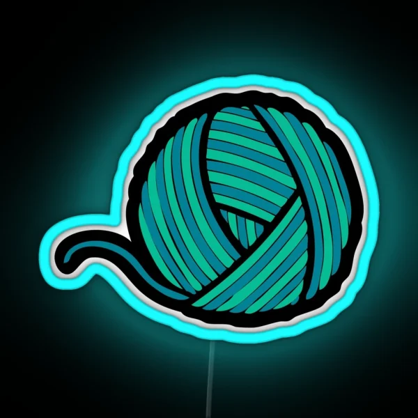 Wool And Yarn Pattern RGB Neon Sign