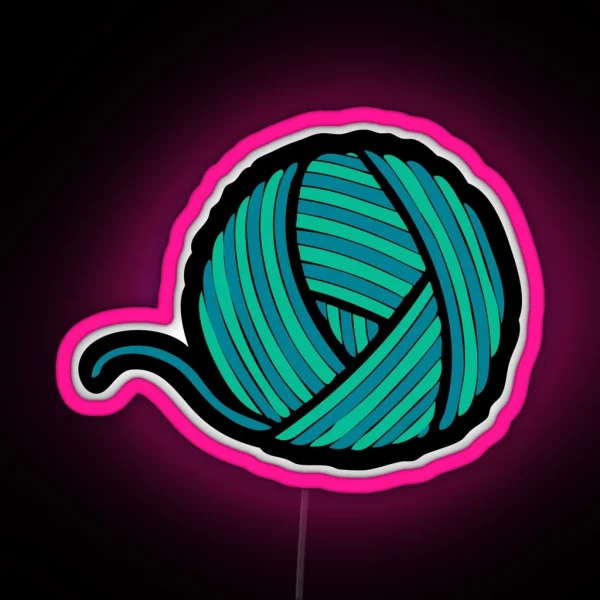 Wool And Yarn Pattern RGB Neon Sign