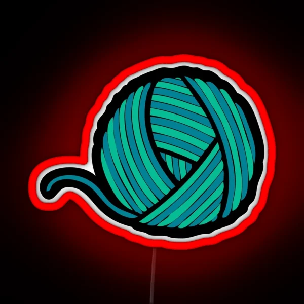 Wool And Yarn Pattern RGB Neon Sign