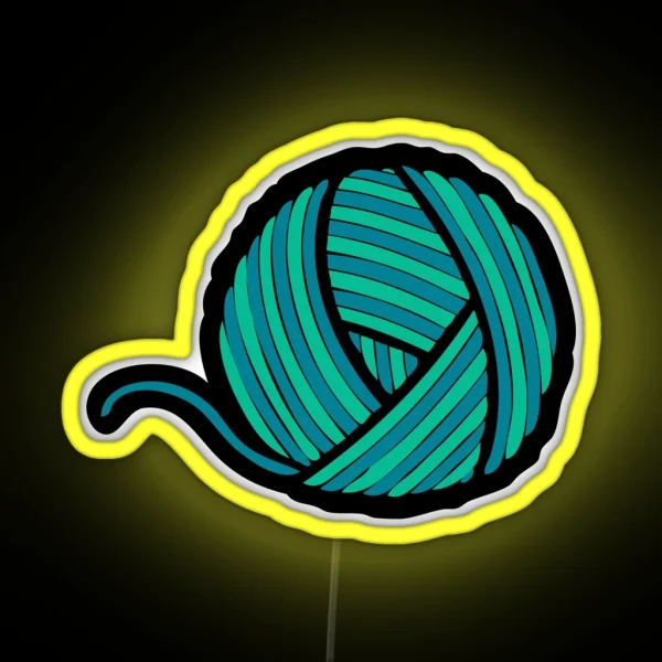 Wool And Yarn Pattern RGB Neon Sign