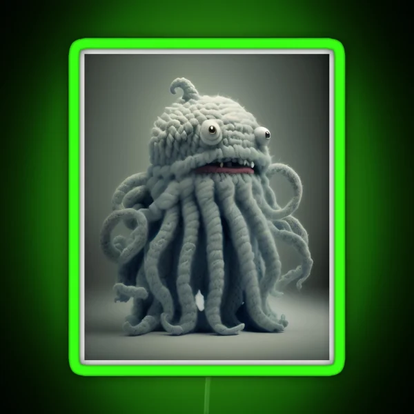 Woolen Cthulhu Amigurumi RGB Neon Sign