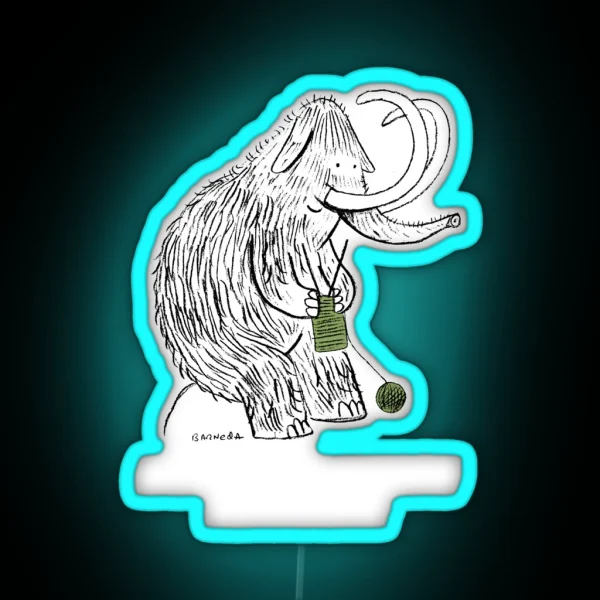 Woolly Mammoth Knitters RGB Neon Sign