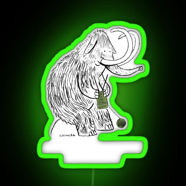 Woolly Mammoth Knitters RGB Neon Sign