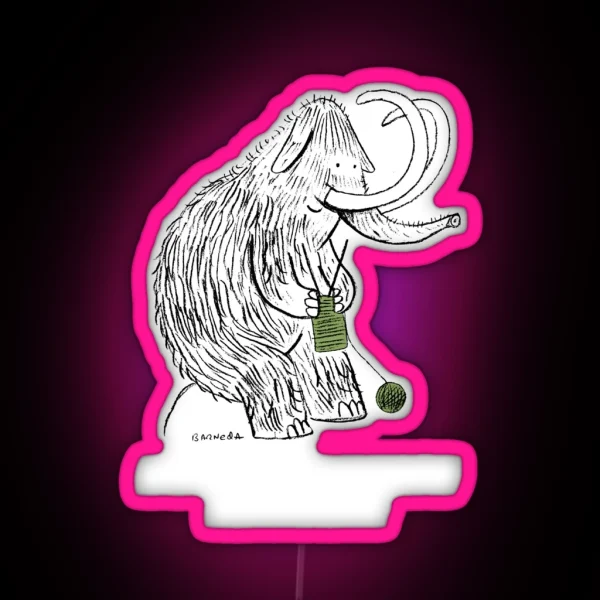 Woolly Mammoth Knitters RGB Neon Sign