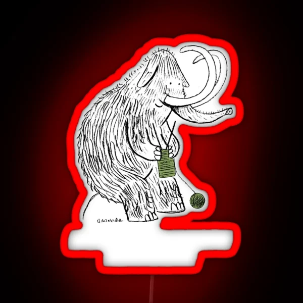 Woolly Mammoth Knitters RGB Neon Sign