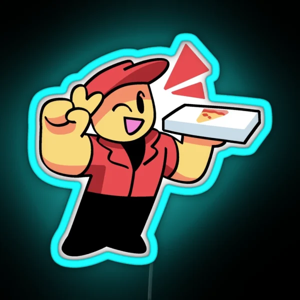 Work At A Pizza Place Delivery Boy RGB Neon Sign