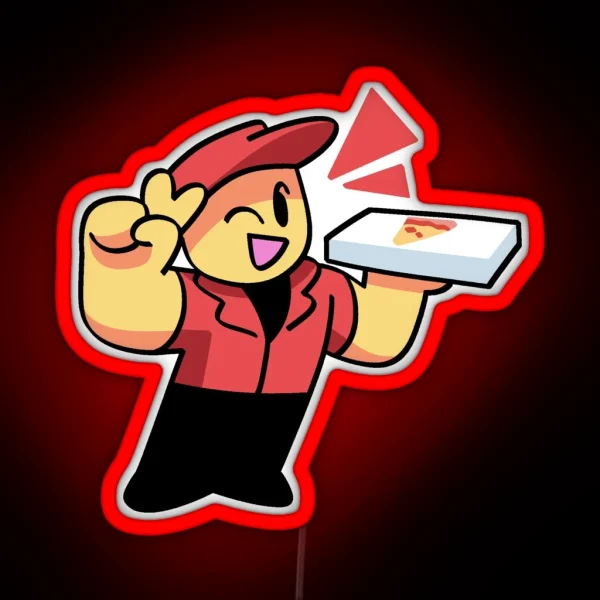 Work At A Pizza Place Delivery Boy RGB Neon Sign