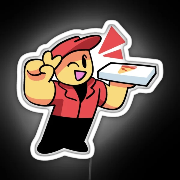 Work At A Pizza Place Delivery Boy RGB Neon Sign