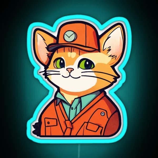 Working Cat RGB Neon Sign