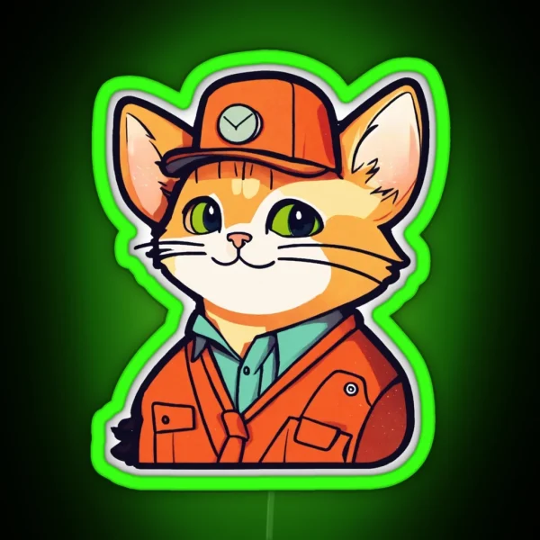 Working Cat RGB Neon Sign