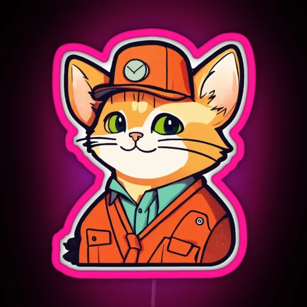 Working Cat RGB Neon Sign