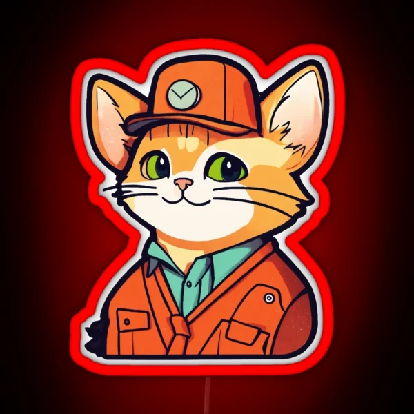 Working Cat RGB Neon Sign