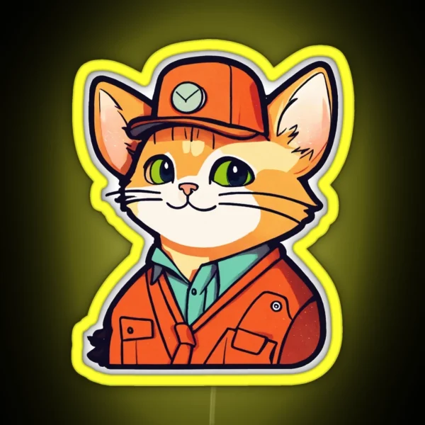 Working Cat RGB Neon Sign