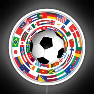 World Flag Football Soccer Cup Collection RGB Neon Sign