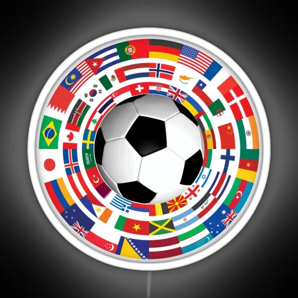 World Flag Football Soccer Cup Collection RGB Neon Sign