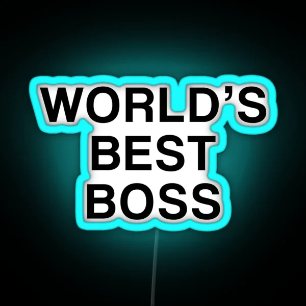 Worlds Best Boss The Office Dunder Mifflin Michael Scott RGB Neon Sign