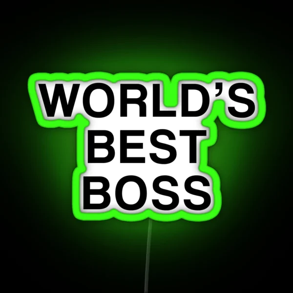 Worlds Best Boss The Office Dunder Mifflin Michael Scott RGB Neon Sign