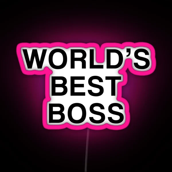 Worlds Best Boss The Office Dunder Mifflin Michael Scott RGB Neon Sign