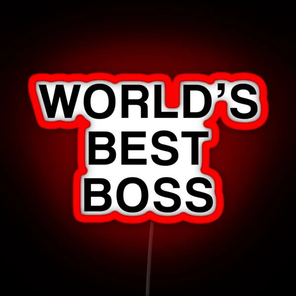 Worlds Best Boss The Office Dunder Mifflin Michael Scott RGB Neon Sign