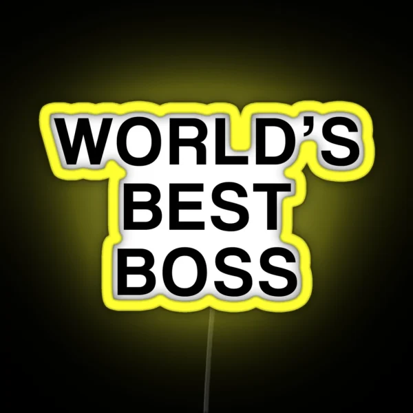 Worlds Best Boss The Office Dunder Mifflin Michael Scott RGB Neon Sign