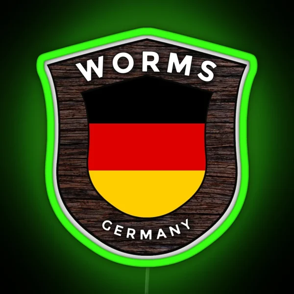 Worms Germany Emblem Flag RGB Neon Sign