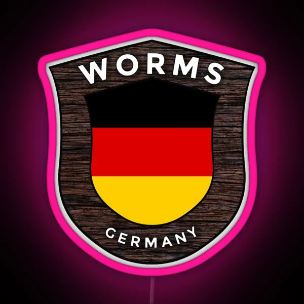 Worms Germany Emblem Flag RGB Neon Sign