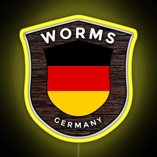 Worms Germany Emblem Flag RGB Neon Sign