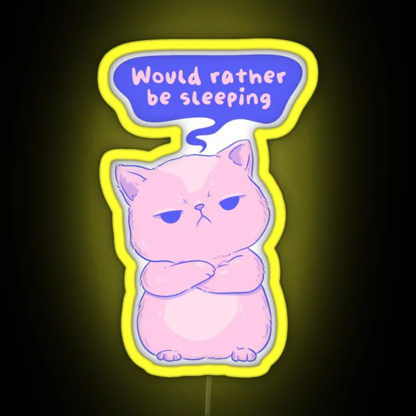 Would Rather Be Sleeping RGB Neon Sign