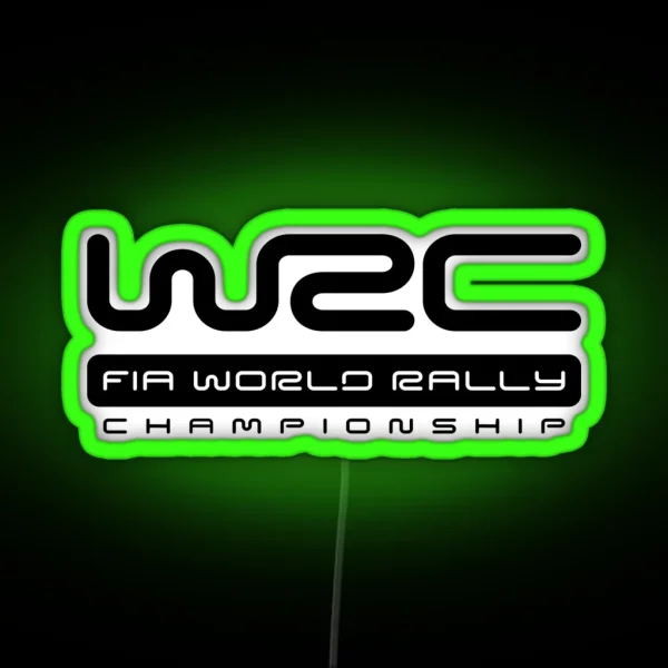 WRC RALLY LOGO RGB Neon Sign