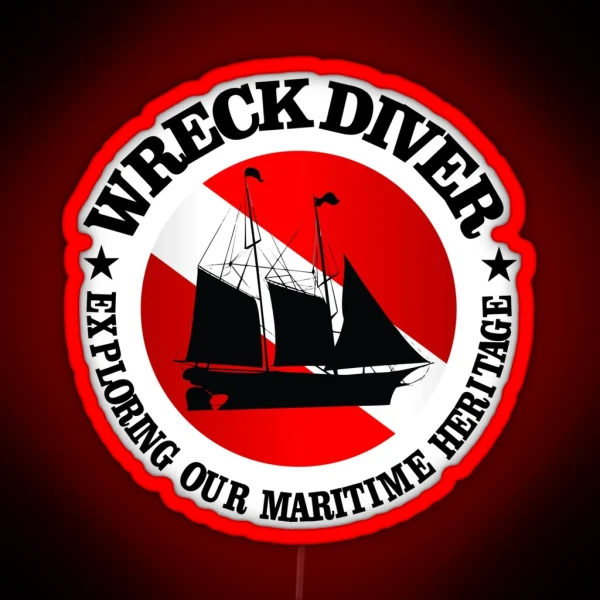 Wreck Diver Rd RGB Neon Sign