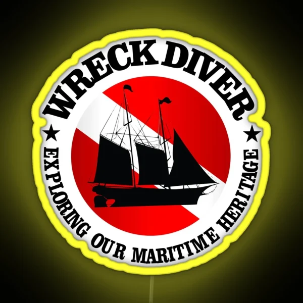 Wreck Diver Rd RGB Neon Sign
