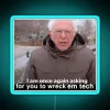 Neon sign reading Wreck-em-Bernie in RGB with bright blue accents.