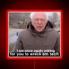 Wreck-em Bernie neon sign with bold red letters