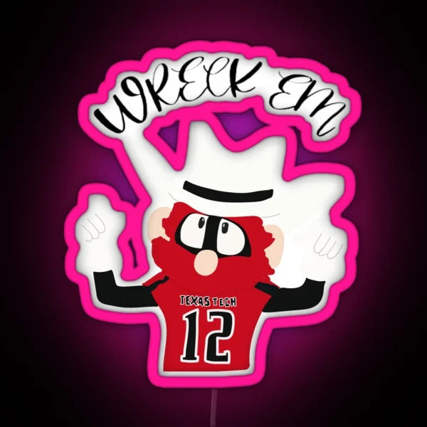 Wreck Em Raider Red RGB Neon Sign