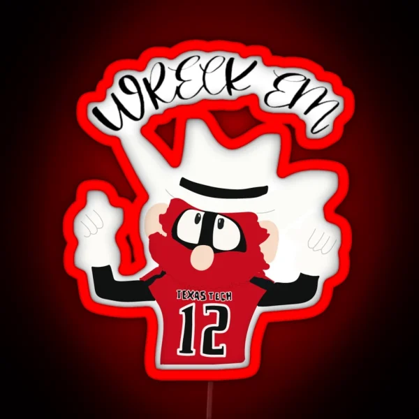 Wreck Em Raider Red RGB Neon Sign