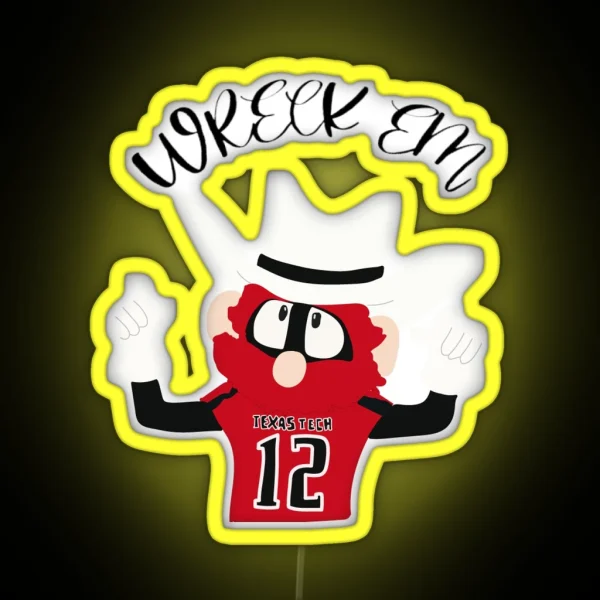Wreck Em Raider Red RGB Neon Sign