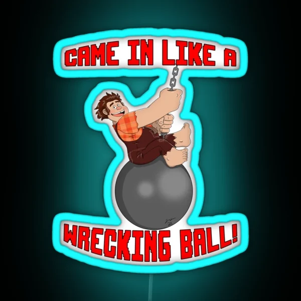 Wreck It Ball RGB Neon Sign