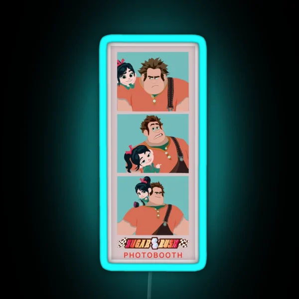 Wreck It Ralph Photo Booth Strip RGB Neon Sign