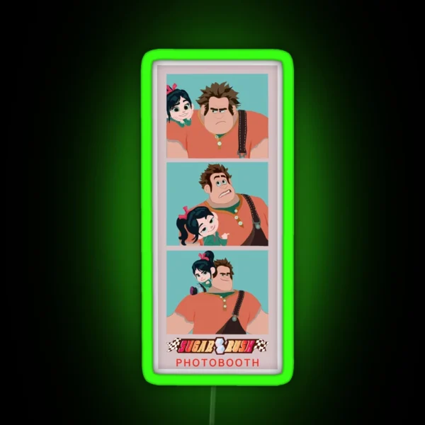 Wreck It Ralph Photo Booth Strip RGB Neon Sign