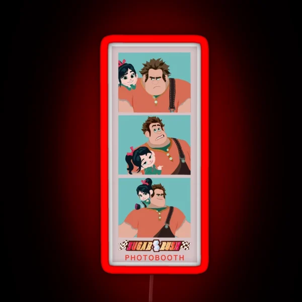 Wreck It Ralph Photo Booth Strip RGB Neon Sign