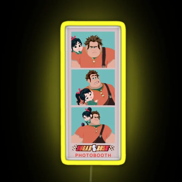 Wreck It Ralph Photo Booth Strip RGB Neon Sign