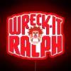 Wreck-It Ralph RGB neon sign with cartoon character's name in bold, colorful letters.