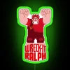 Wreck-It Ralph's iconic name in neon green lights